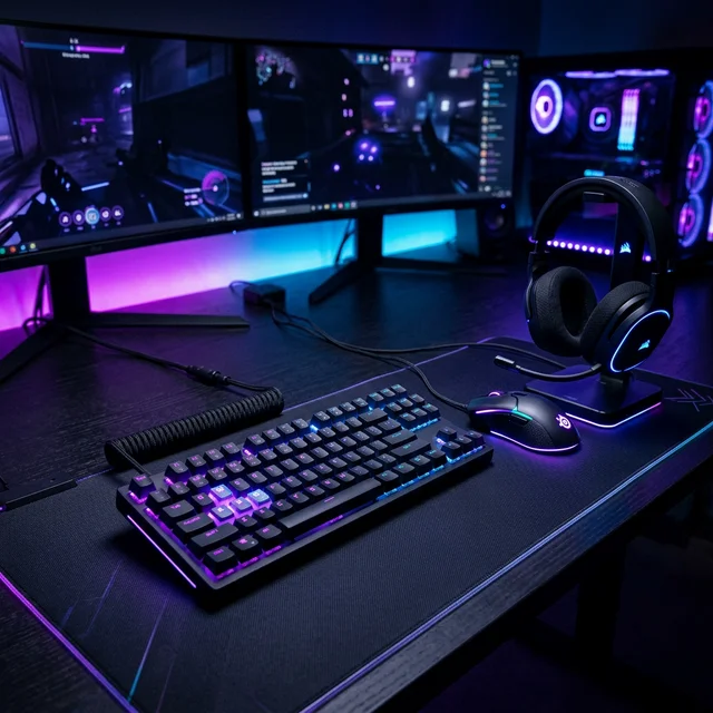 Premium gaming accessories RGB mechanical keyboard gaming mouse and headset